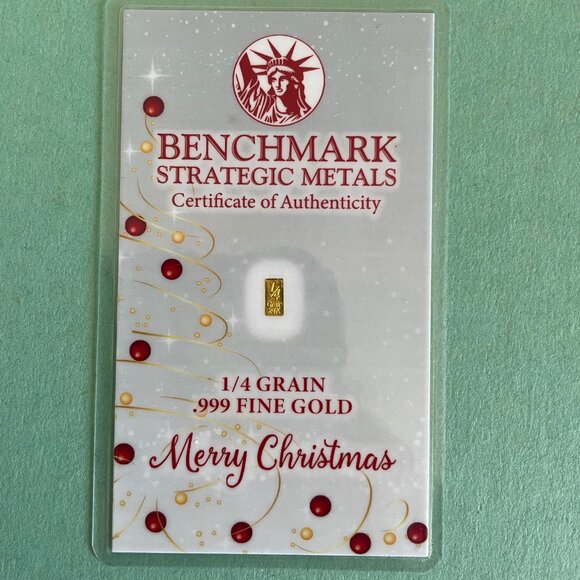 1/4 Grain Pure Gold - Benchmark Fine pure 24K .999 Gold - Picture 3 of 8